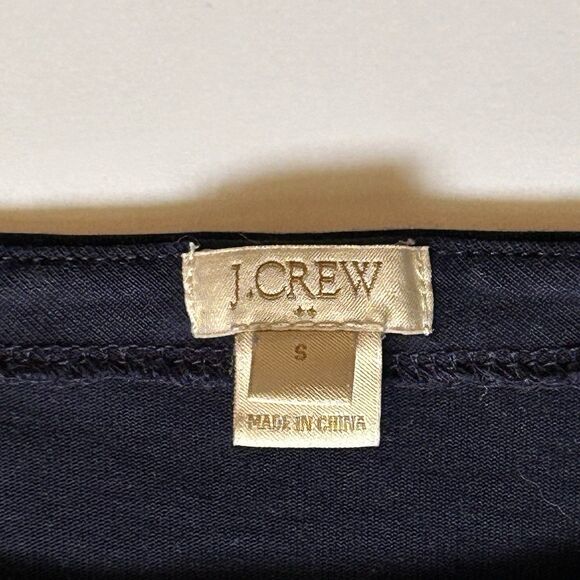 J. Crew‎ Tunic Womens Small Pullover Bell Sleeve White Floral Embroidery Navy - Picture 3 of 12